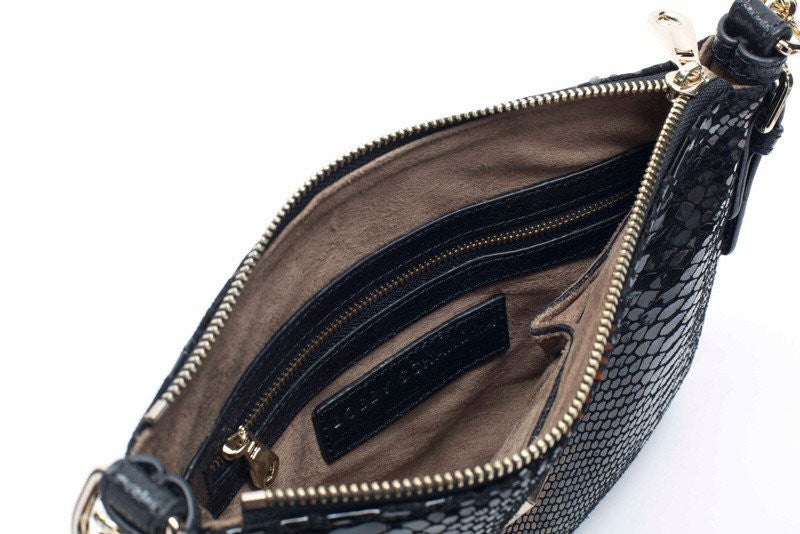 Black Brown Leather Crossbody Messenger Designer Handbag