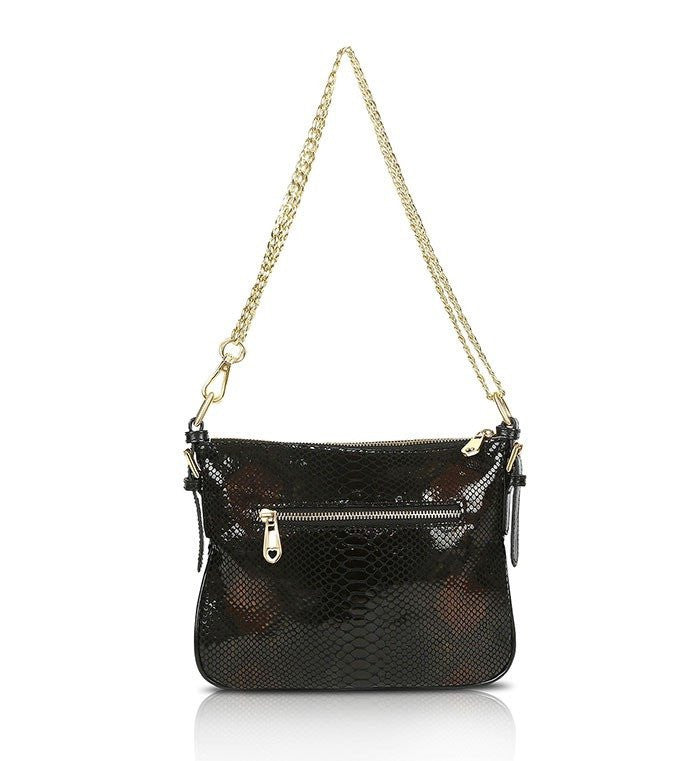 Black Brown Leather Crossbody Messenger Designer Handbag