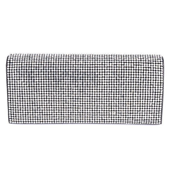 Black Foldover Swarovski Crystal Clutch