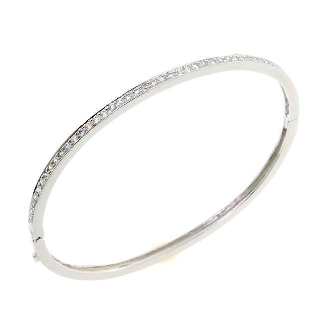 Classic Round Cut CZ Crystal Bangle Bracelet