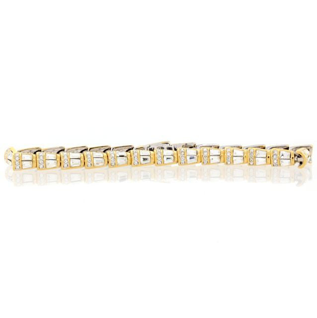 Double CZ Link Tennis Bracelet