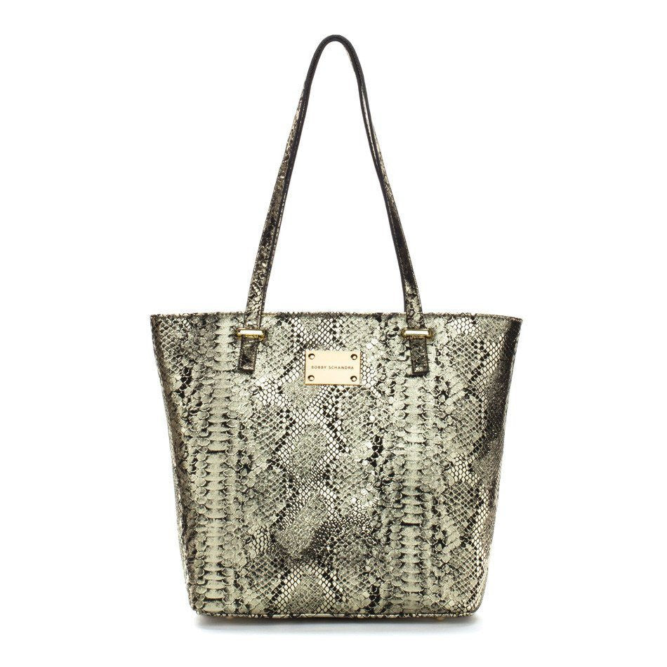 gold and black leather tote bag handbag designer bag celebrity fashion luxury bag