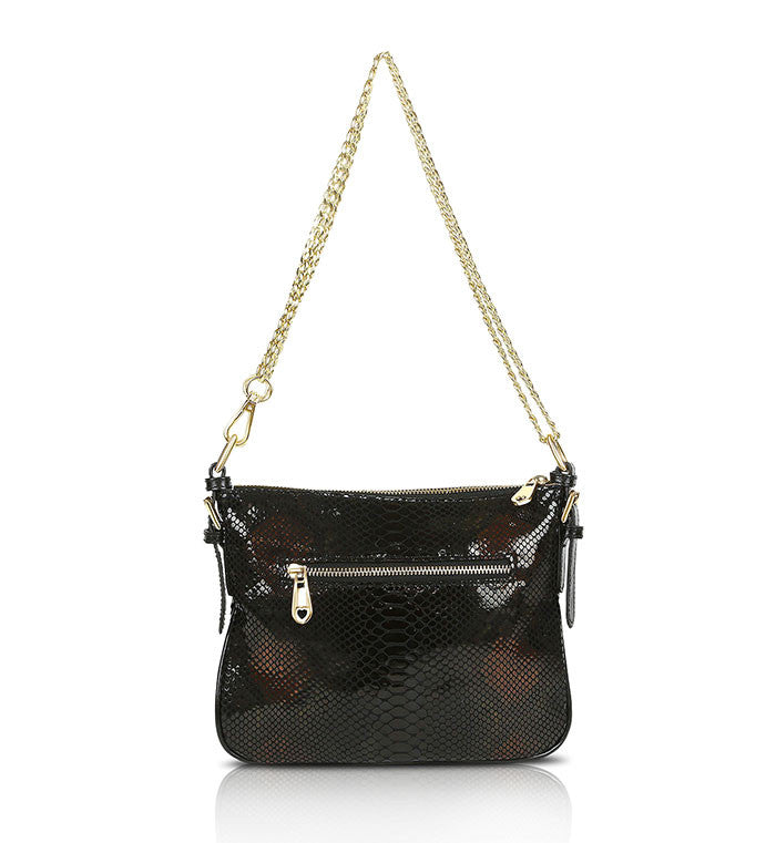 Black-Brown-Patent-Designer-Leather-Crossbody-Handbag