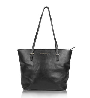 Black-leather-designer-tote-bag