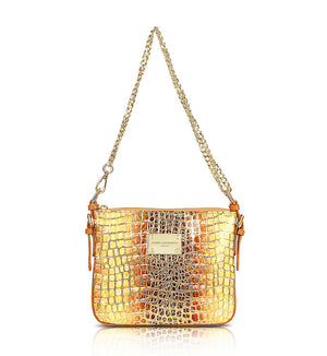 Honey Brown Designer Leather Cross-Body Handbag