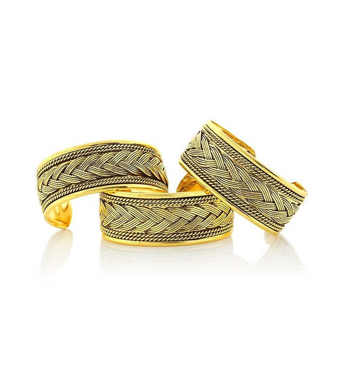 Wide-Braid-Gold Bracelet  6 piece pack