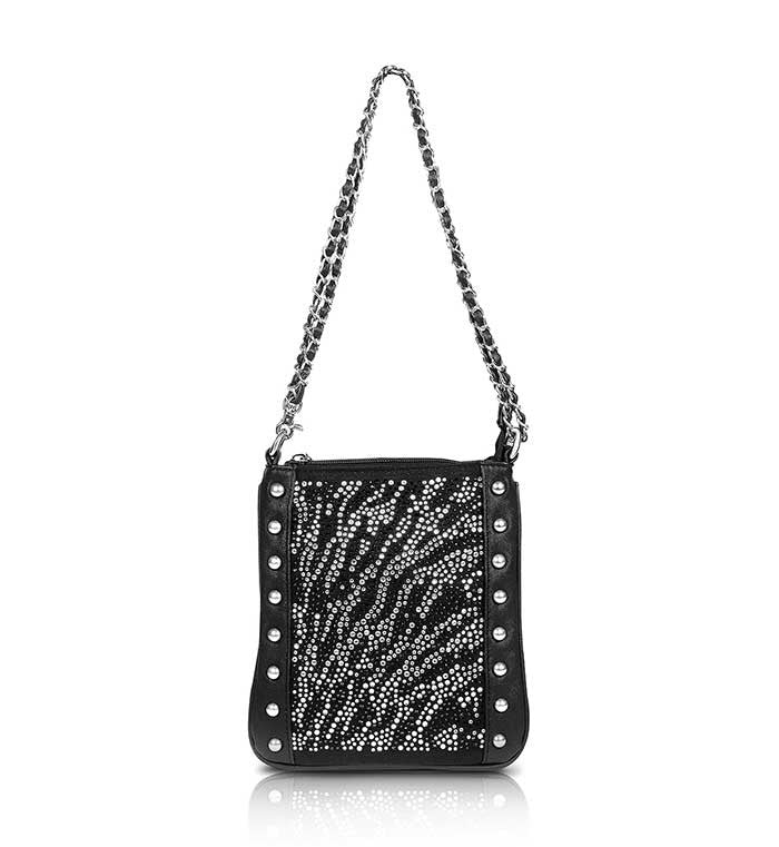 Nght on the Town Rockstar Cross Body Bag (Zebra Black)