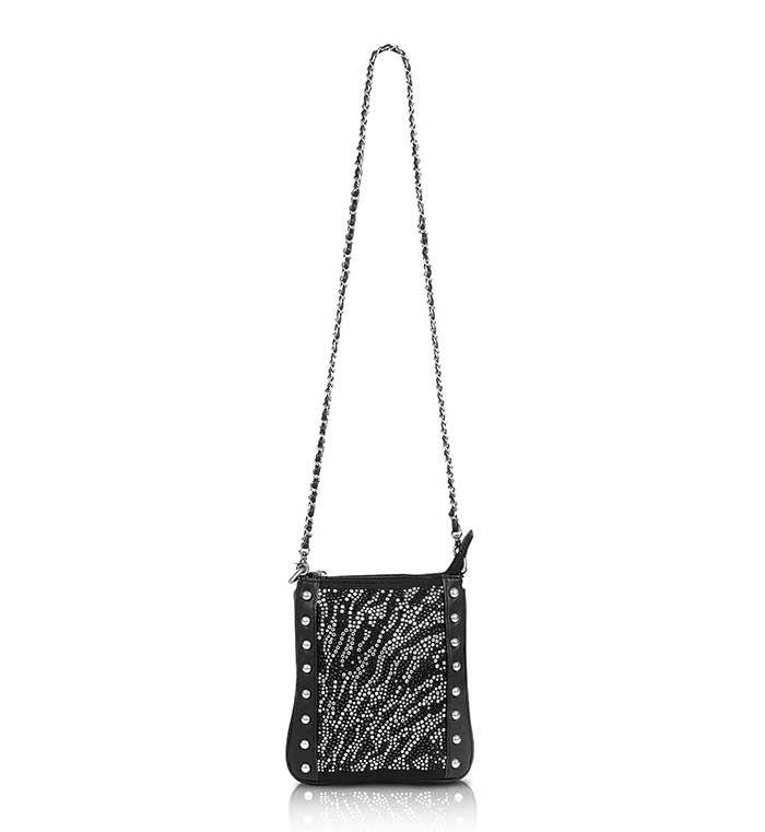 Nght on the Town Rockstar Cross Body Bag (Zebra Black)