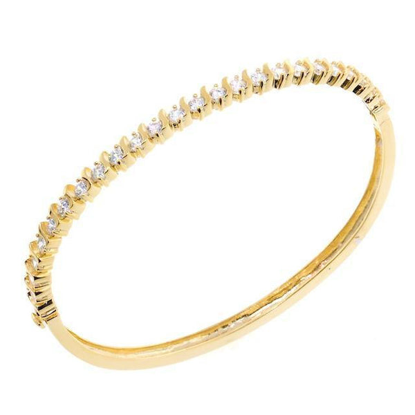 Accented Gold CZ Crystal Bangle Bracelet