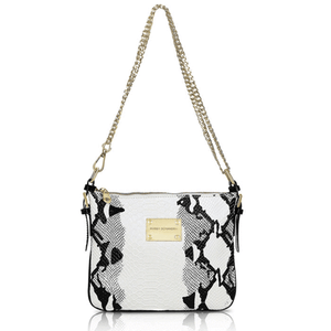 Black and White Leather Designer Cross-body messenger Handbag