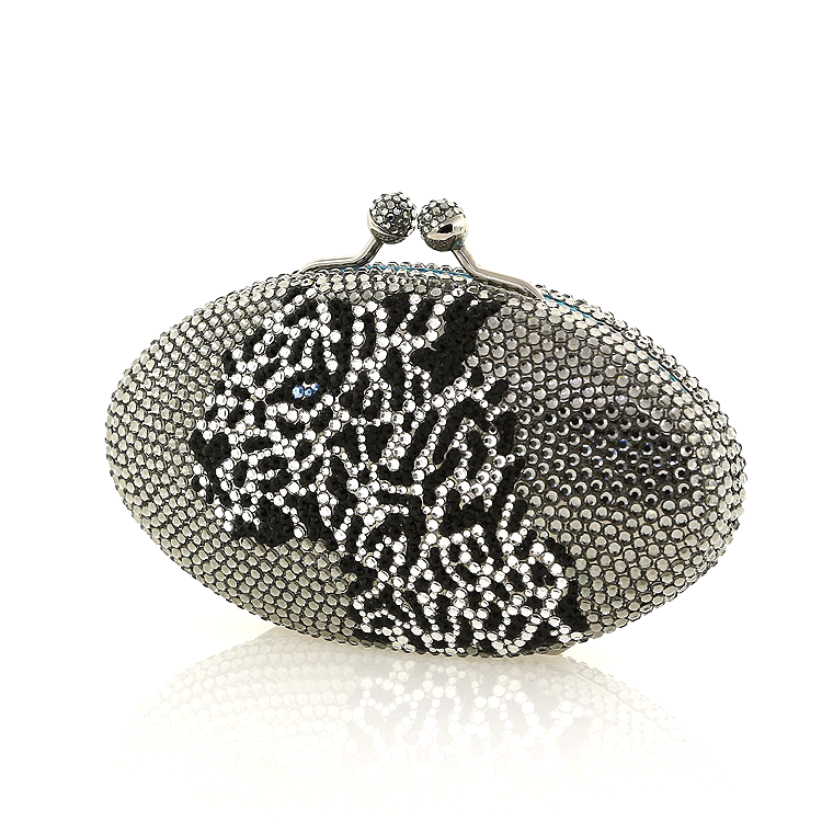 Black Jaguar Swarovski Crystal Evening Clutch