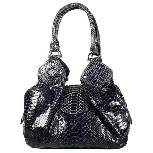 Black Patent Hobo Python Bag