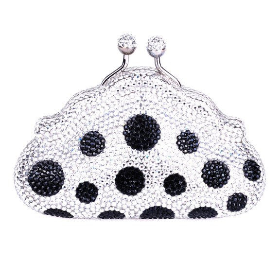 Black Polka Dot Swarovski Crystal Clutch