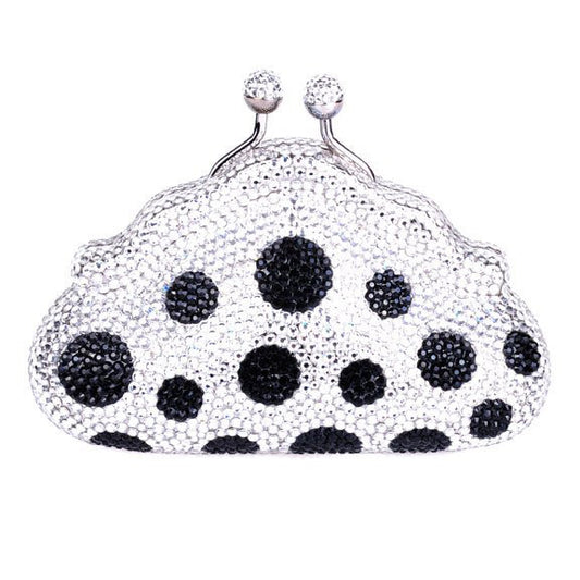 Black Polka Dot Swarovski Crystal Clutch