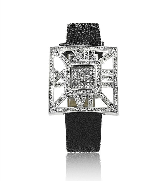 Black Sting Ray Modern Swarovski Crystal Designer Watch