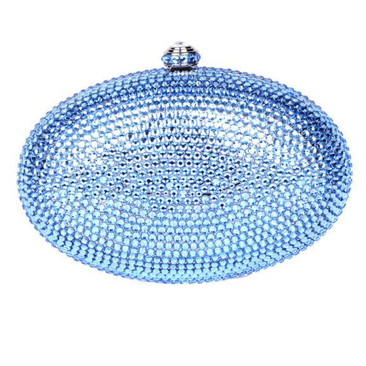 Blue Oval Swarovski Crystal Clutch