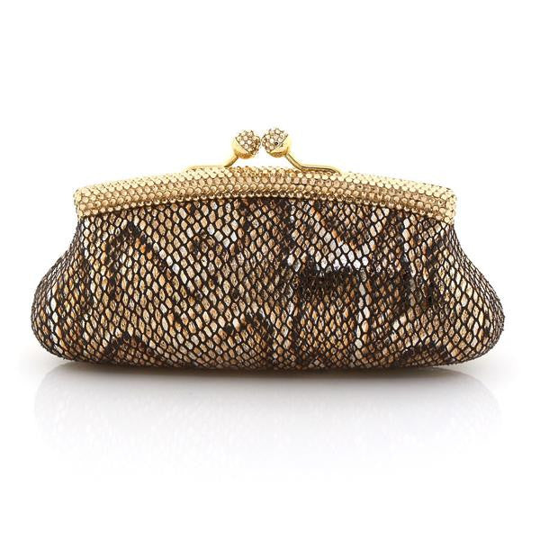 Bronze Gold Swarovski Crystal Clutch