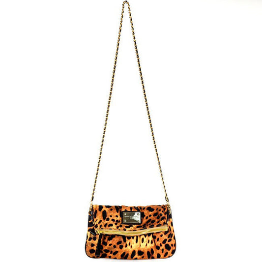 Brown Leopard Clutch Messenger Bag