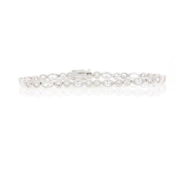 Delicate Silver and CZ Tennis Bracelet