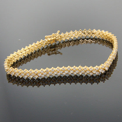 Delicate Soft Bracelet CZ with Gold