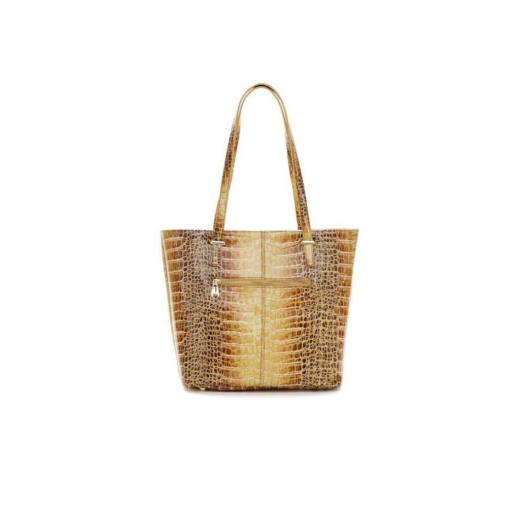 Honey and Gold Leather Tote Bag