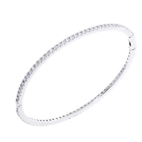 Elegant Fully-Wrapped CZ Crystal Bangle Bracelet