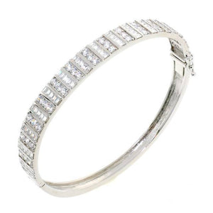 Exquisite Square and Round Cut CZ Crystal Bangle Bracelet