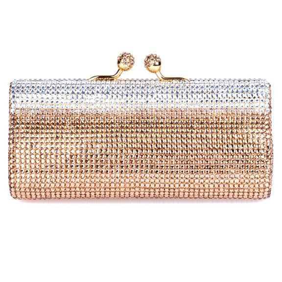 Gold and Clear Swarovski Crystal Clutch