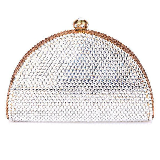 Gold and Clear Swarovski Crystal Clutch