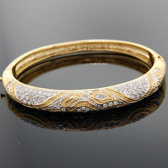 Gold Animal Print Bangle Swarovski Crystal Bracelet