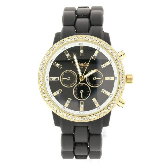 gold black fashion watch