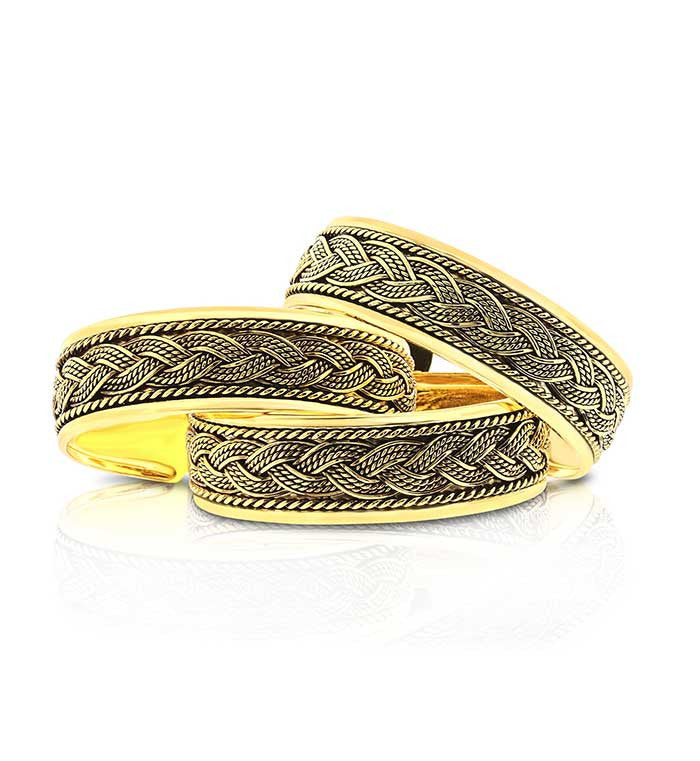 gold-bradded-cuff-bracelet 6 piece pack