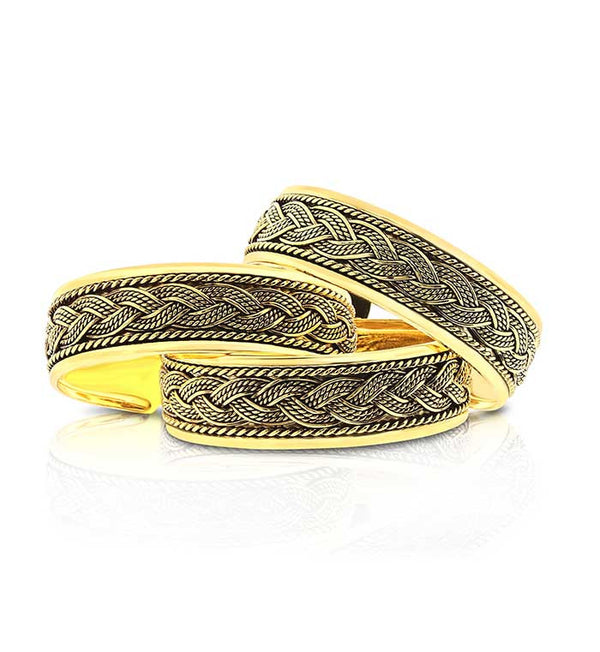 gold-bradded-cuff-bracelet 6 piece pack