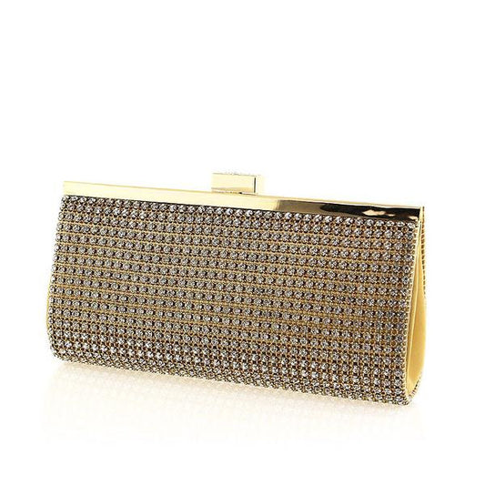 Gold Clutch with Swarovski Crystal Mesh