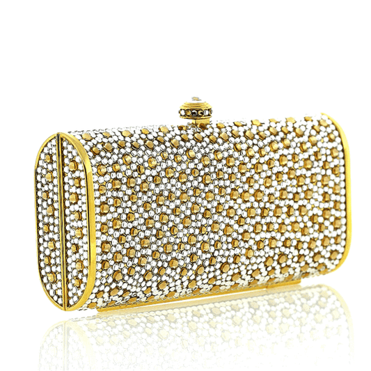 Gold Confetti Swarovski Crystal Evening Clutch