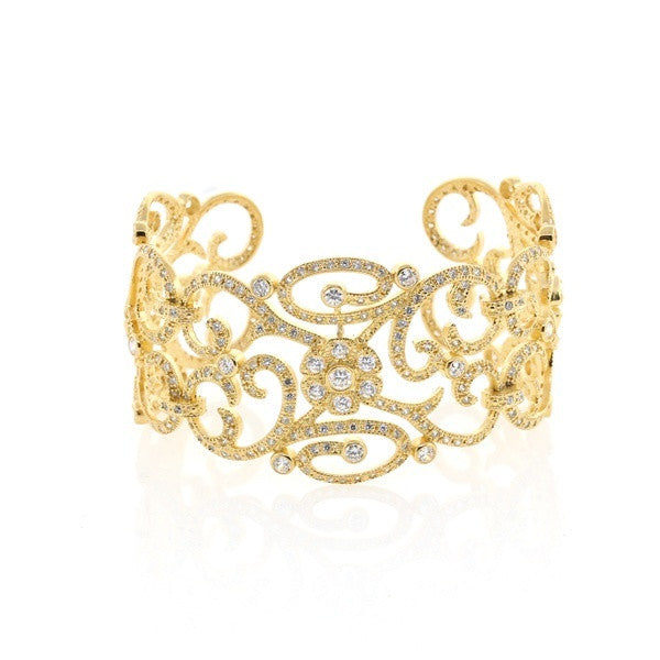 Gold Cuff CZ bracelet