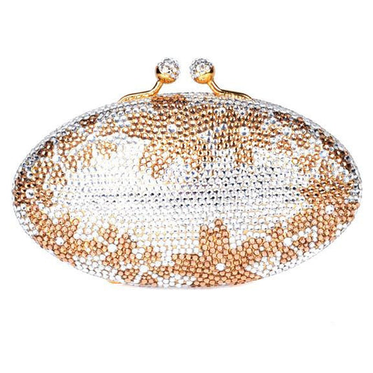 Gold Flower Swarovski Crystal Clutch