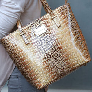 Honey and Gold Leather Tote Bag