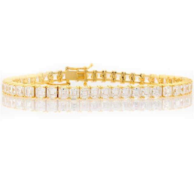 Gold Square Tennis Bracelet