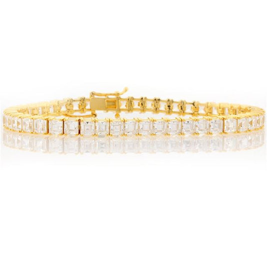 Gold Square Tennis Bracelet