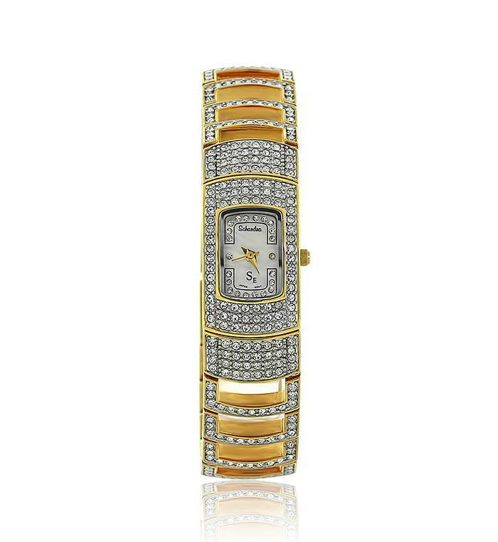 Gold Swarovski Crystal Mini Face Watch