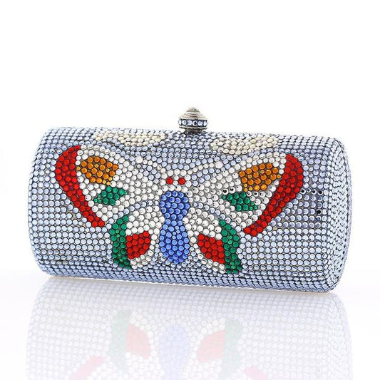 Light Blue Butterfly Swarovski Crystal Clutch