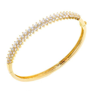 Petal Gold CZ Crystal Bangle Bracelet