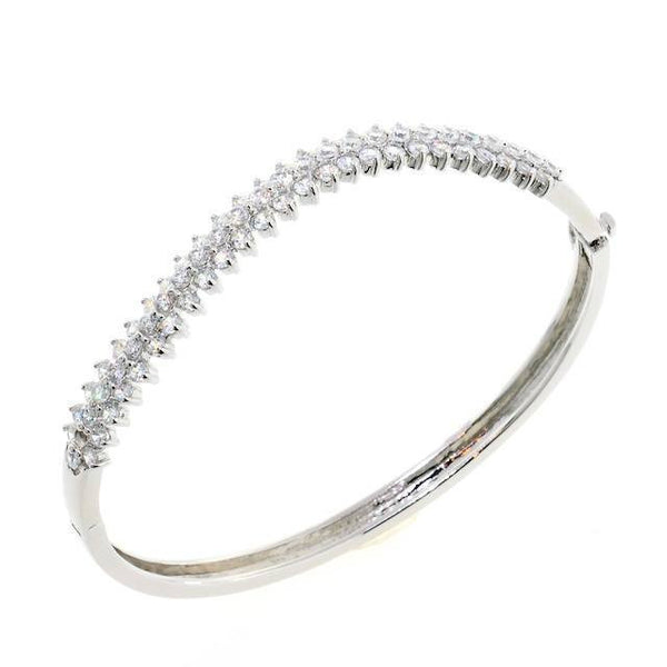 Petal Twist CZ Crystal Bangle Bracelet