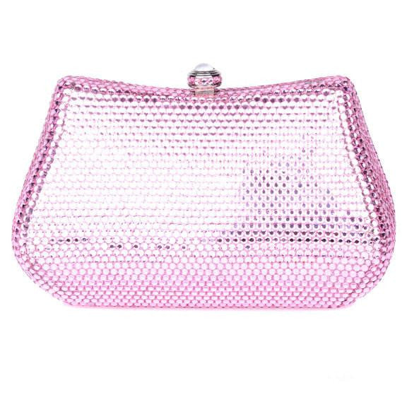 Pink Swarovski Crystal Clutch