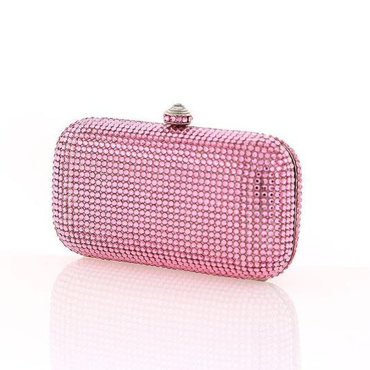 Pink Swarovski Crystal Evening Clutch