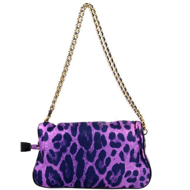 Purple Leopard Clutch Messenger Bag