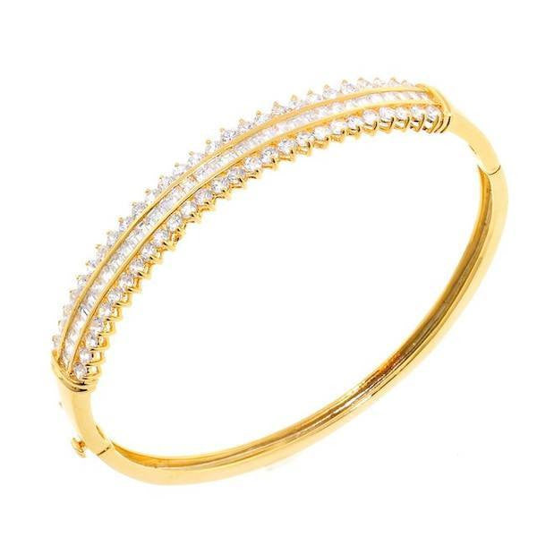 Queen Gold CZ Crystal Bangle Bracelet