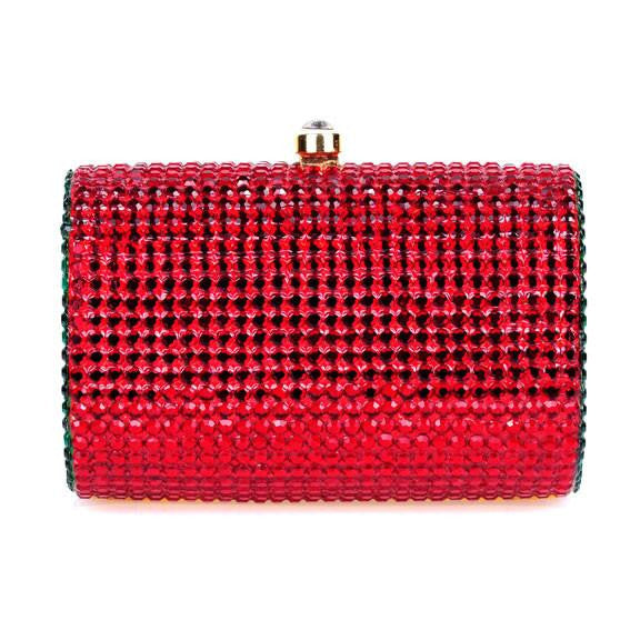 Red and Green Swarovski Crystal Clutch