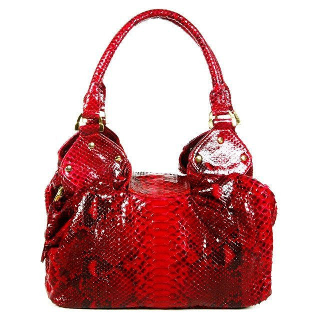 Red Hobo Python Bag